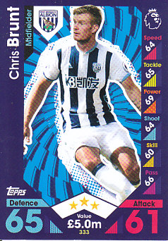 Chris Brunt West Bromwich Albion 2016/17 Topps Match Attax #333